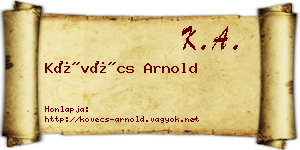 Kövécs Arnold névjegykártya